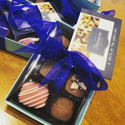 Our Homemade Chocolates one of which is out new Ruby Chocolate and Raspberry gin Ganache